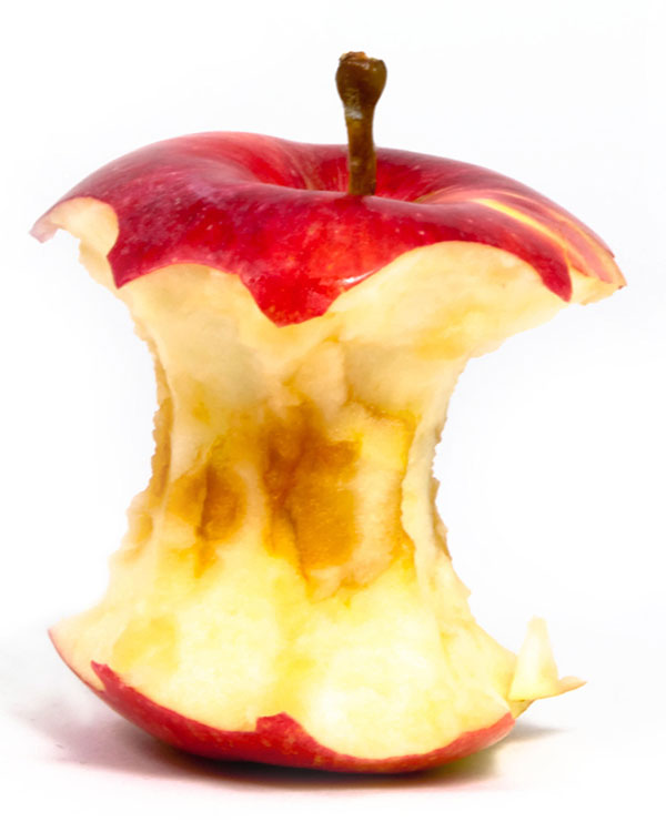 A partially eaten apple.