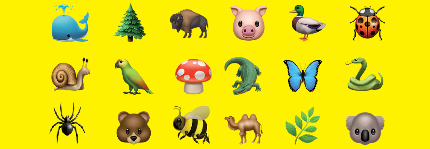 A varierty of different animal and insect emojis