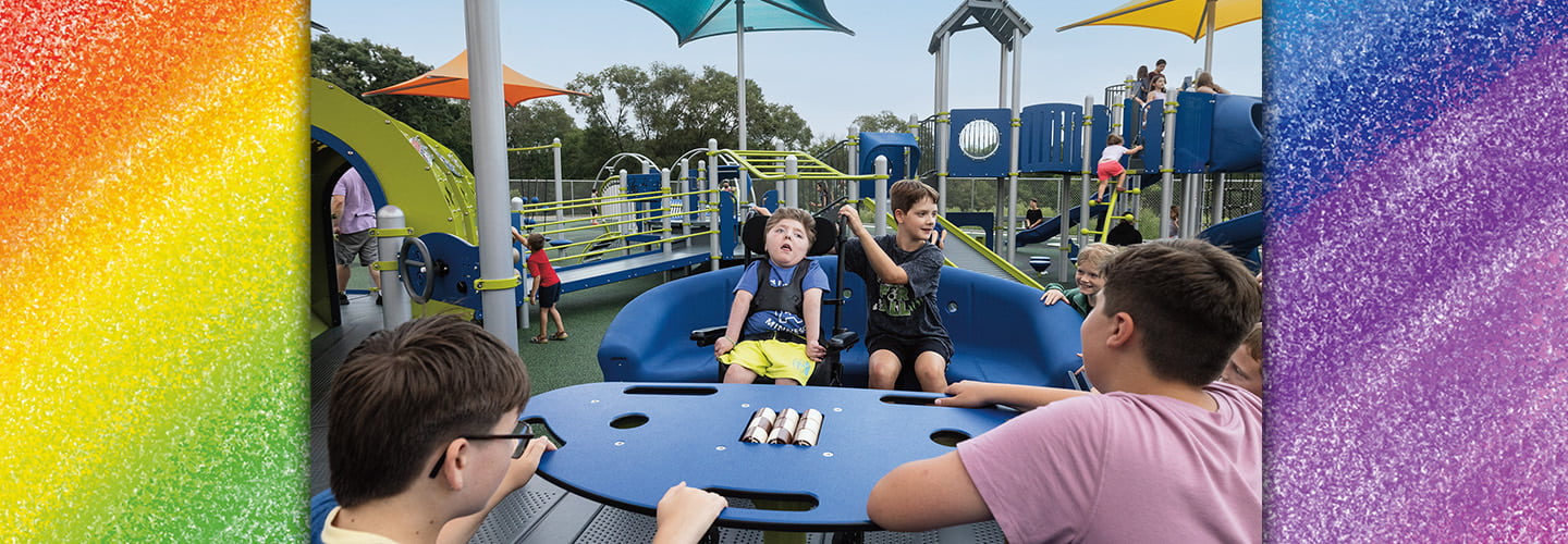 Image of kids hanging out at a playground